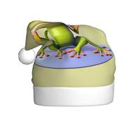 HJFCZH The funny frog doing yoga Picture Christmas Hat for Adult quality festive accessory crafted soft, lightweight