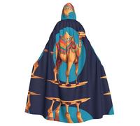 HJFCZH The Happy Camel Prints Halloween Adult Hooded Cloak ensuring easy care and long-lasting use