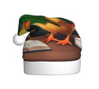 HJFCZH The little chicken reading a book Picture Christmas Hat for Adult quality accessory soft, lightweight, and fluffy