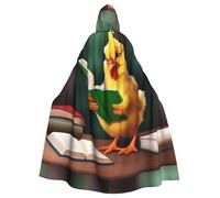 HJFCZH The little chicken reading a book Picture Halloween Adult Hooded Cape Super Large Hooded Cloak