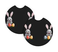Hjfczh The Little Rabbit Looks For Easter Eggs Printed Car Interior Cup Holder Pad 2 Pc Waterproof & Quick Drying, Protects Against Spills & Scratches