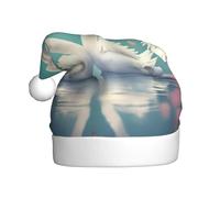 HJFCZH The swan in love Printing Christmas Hat for Adult Soft and Fluffy Brim, Lightweight Comfort