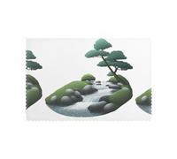 HJFCZH Thousands of waters and mountains Printed Placemats for Dining Table Set of 6 for Hotels, Homes, and Banquets as Decorative Table Decorations, Beautiful durable