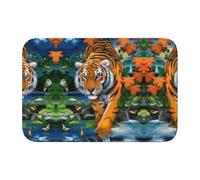 HJFCZH Tiger Butterfly Bird Prints Hem Mat 40x60 - Ultra Absorbent Polyester Bath Cover for Bathroom, Vanity, and Guest Suites - Non-Slip & Easy Care