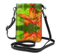 HJFCZH Tiger Lily Leather Crossbody Phone Pouch