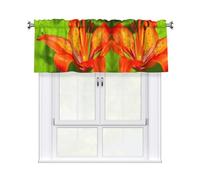 HJFCZH Tiger Lily Prints Durable Window Layer - 54x18 Inch 100% Polyester Peach Skin Valance for Long-Lasting Style
