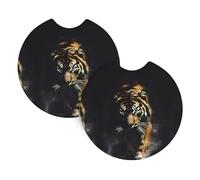 HJFCZH Tiger Prints Car Cup Coasters 2-Pack - Neoprene Drink Covers for Worry-Free Driving & a Spotless Interior - Fits Most Vehicles