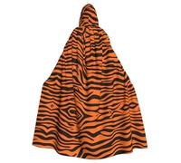 HJFCZH Tiger Stripes Orange Pattern Picture Halloween Adult Hooded Cloak ensuring easy care and long-lasting use