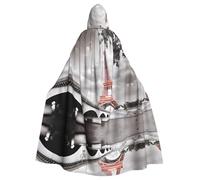 HJFCZH Tower Paris Prints Hooded Cloak - Extra Large Cape with Drawstring, Cozy Layer
