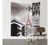 HJFCZH Tower Paris Prints Wall Decor Tapestry 60x51in - Boho Dorm Room Backdrop, Beach Blanket & Stylish Sofa Throw