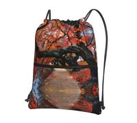HJFCZH Tree in The Fall Prints Drawstring Zipper Backpack - Ultra-Durable Water-Resistant Gym Bag for Travel & Sports - Lightweight & Foldable Cover