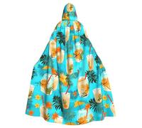 HJFCZH Tropical Beach Drink Printed Halloween Adult Hooded Cloak for various party and carnival settings