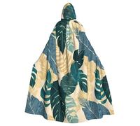 HJFCZH Tropical Palm Leaves Printed Halloween Adult Hooded Cloak for various party and carnival settings