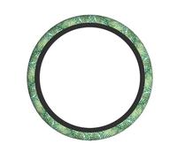 HJFCZH Tropical Palm Tree Leaves Watercolor Prints Steering Wheel Cover - Quality Neoprene Grip Layer for Cars, Trucks & SUVs, Durable Non-Slip Protection, Heat & Cold Resistant