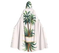 HJFCZH Tropical Palm Tree Prints Halloween Adult Hooded Cloak for various party and carnival settings