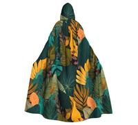 HJFCZH Tropical Plants Printed Halloween Adult Hooded Cloak for various party and carnival settings