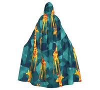 HJFCZH two giraffes Picture Halloween Adult Hooded Cloak ensuring easy care and long-lasting use
