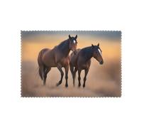 HJFCZH Two Horses Prints Placemats Set of 6 12x18in - A Great Housewarming Gift for a Warm & Stylish Home