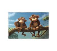 HJFCZH Two Monkeys Prints Placemats Set of 6 12x18in - A Great Housewarming Gift for a Warm & Stylish Home