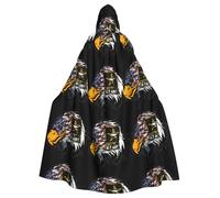 HJFCZH US Army Cool American Flag Eagle Prints Hooded Cloak - Extra Large Cape, Durable Costume Throw for Cospla