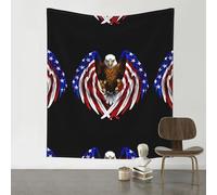 HJFCZH USA Flag Patriotic Eagle Prints Wall Decor Tapestry 60x51in - Boho Dorm Room Backdrop, Beach Blanket & Stylish Sofa Throw
