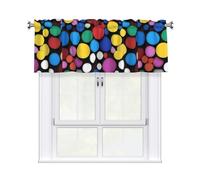 HJFCZH Valance rod short curtain 54x18in Color fragments Prints home decoration soft touch light blocking for kitchen bathroom window