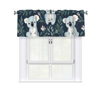 HJFCZH Valance rod short curtain 54x18in koala Prints home decoration soft touch light blocking for kitchen bathroom window