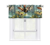 HJFCZH Valance rod short curtain 54x18in The birds are dancing. Prints home decoration soft touch light blocking for kitchen bathroom window