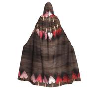 HJFCZH Valentine's Hearts Prints Hooded Cloak - Oversized Cape, Cozy Throw for Halloween & Cosplay Fun
