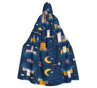 HJFCZH View Under The Moon Prints Halloween Adult Hooded Cloak ensuring easy care and long-lasting use