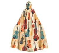 HJFCZH violin sheet music Picture Halloween Adult Hooded Cloak ensuring easy care and long-lasting use