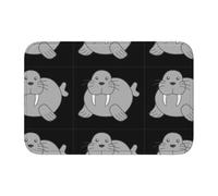 HJFCZH Walrus Prints Hem Mat 40x60 - Ultra Absorbent Polyester Bath Cover for Bathroom, Vanity, and Guest Suites - Non-Slip & Easy Care
