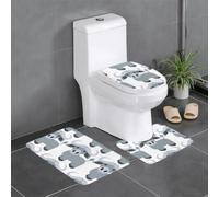 HJFCZH Water Buffalo Prints 3 Piece Bathroom Rugs Set 24x16in - Plush Microfiber Throw Rugs for Superior Absorbency & Non-Slip Safety
