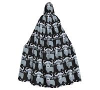 HJFCZH Water Buffalo Prints Hooded Cloak - Long Polyester Throw for Durable Cosplay & Halloween