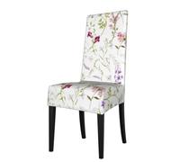 HJFCZH Watercolor Floral Pattern Prints Dining Chair Throw Covers - Stretchy Spandex Furniture Layers for Refreshing Your Space - No Ironing Needed