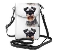 HJFCZH Well-behaved schnauzer Leather Crossbody Phone Cover