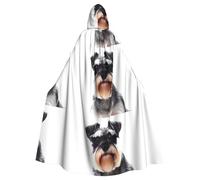 HJFCZH Well-behaved schnauzer Prints Hooded Cloak - Extra Large Cape with Drawstring, Cozy Layer