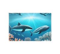 HJFCZH Whales under the sea Printed Placemats for Dining Table Set of 6 for Hotels, Homes, and Banquets as Decorative Table Decorations, Beautiful durable