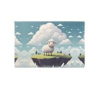 HJFCZH White Clouds and Little Sheep Prints Placemats Set of 6 12x18in - Durable Table Layers with Heat-Resistant & Stylish Prints