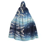 HJFCZH White clouds over the sea Prints Halloween Adult Hooded Cloak ensuring easy care and long-lasting use