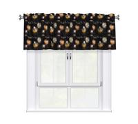 HJFCZH WHJSSF Happy New Year Prints 54x18in Curtain Valance - Peach Skin Polyester Kitchen Cover with Light Filtering Floral & 3" Rod Pocket