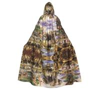 HJFCZH Wild Animals Prints Hooded Cloak - Extra Large Cape with Drawstring, Cozy Layer