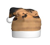 HJFCZH Wildlife Hunting Deer Bear Elk Picture Christmas Hat for Adult quality festive accessory crafted soft, lightweight