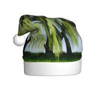 HJFCZH Willow Tree Printed Christmas Hat for Adult Soft, lightweight Holiday party use