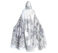 HJFCZH Winter Old Cable Ski Lift Prints Hooded Cloak - Extra Large Cape, Durable Costume Throw for Cospla