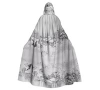 HJFCZH Winter on Snowy Prints Hooded Cloak - Extra Large Cape with Drawstring, Cozy Layer