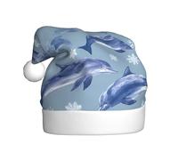 HJFCZH winter the dolphin Printed Christmas hat for Adult Suitable for Halloween, Christmas and New Year wear