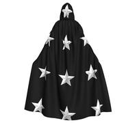 HJFCZH Wisdom Five-pointed Star Prints Halloween Adult Hooded Cape Large Hooded Cloak with Bow Tie, No Zipper