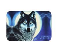 HJFCZH wolf under moon Prints Hem Mat 40x60 - Ultra Absorbent Polyester Throw Rug | Non-Slip Bathroom Cover | Vanity Layer for Guest Suites & Kids' Rooms