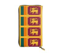 HJFCZH Women's Long Leather Wallet with Zipper Coin Pocket | Large Capacity Clutch For Cards Cash Checkbook Phone For Mom Girlfriend Sri Lanka Flag Prints